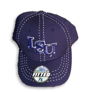 NWT LSU Tigers Zephyr Logo Fitted Flex-Fit Hat